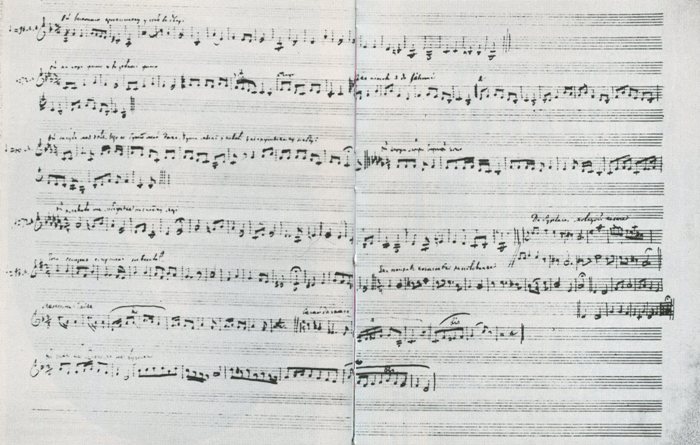 Автограф Мусоргского: записи народных мелодий для оперы «Сорочинская ярмарка», 1876 год