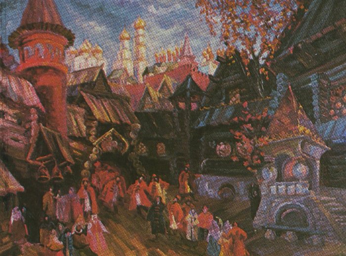 Эскиз Ф. Ф. Федоровского к третьему действию «Хованщины». Большой театр, 1950