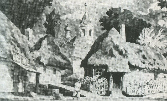 Сцена из оперы «Сорочинская ярмарка» в постановке театра Ла Скала, 1954 год